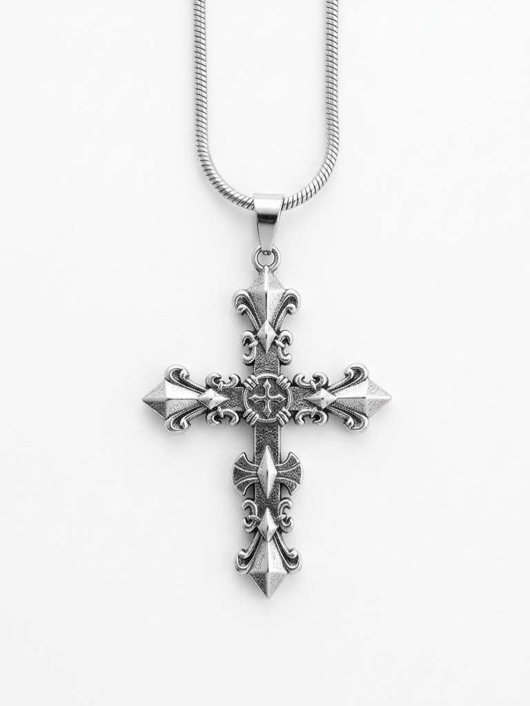 Crown cross pendant