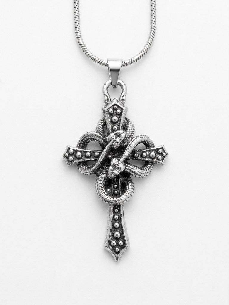 Snake cross pendant