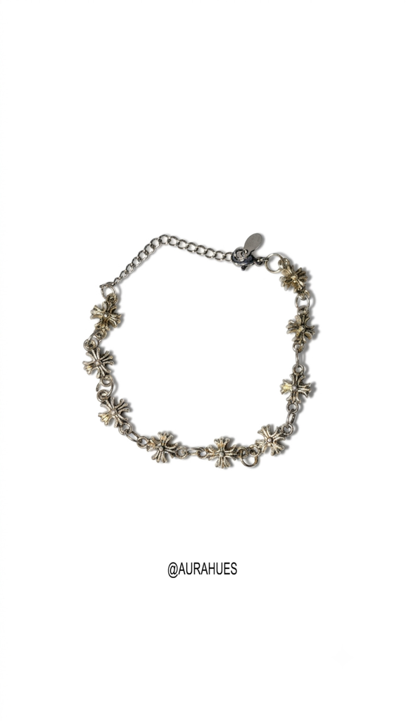 Chrome heart link bracelet